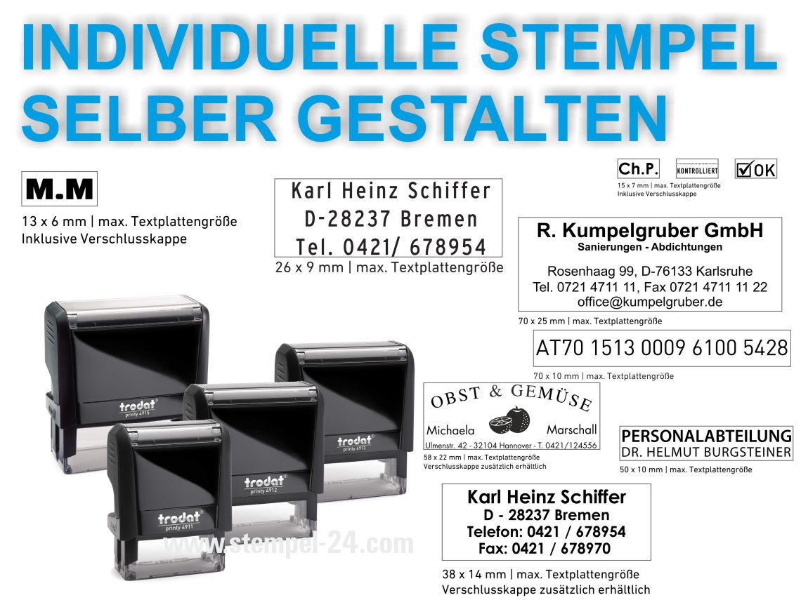 Gestalten Sie Ihren individuellen Stempel ganz nach Ihren Wünschen