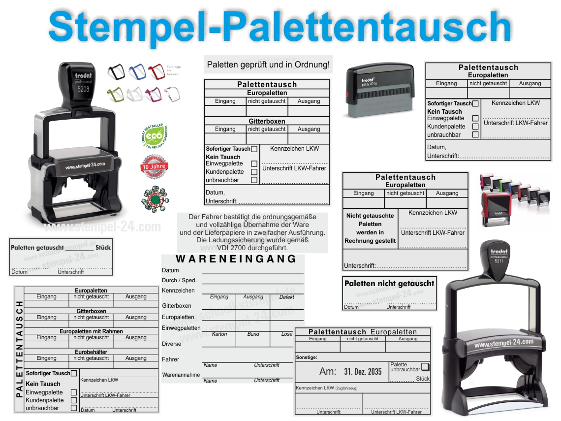 Stempel zur Kennzeichnung eines Palettentauschs