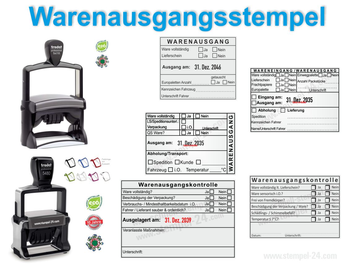 Stempel WARENAUSGANG GEPRÜFT UND FREIGEGEBEN