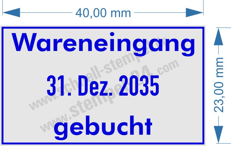 Stempel Wareneingang Datum Gebucht