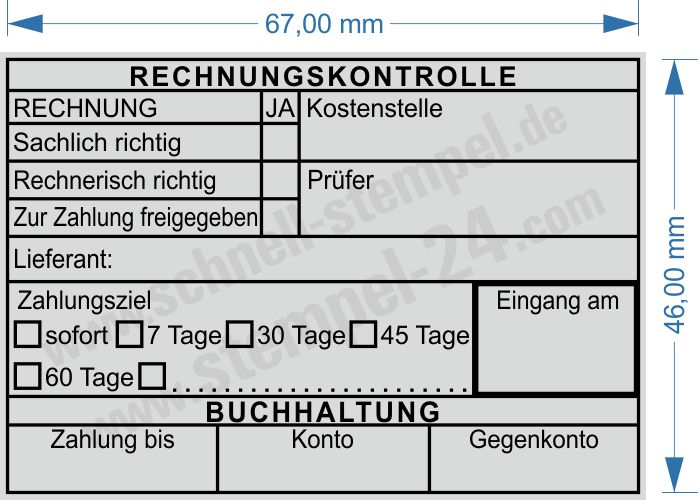 Kontierungsstempel Kontrollstempel Rechnung Zahlungsziel Zahlung Freigegeben Kontierungsstempel Kontrollstempel Rechnung Zahlungsziel Zahlung Freigegeben
