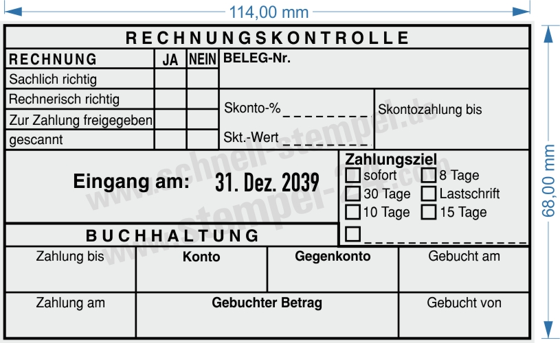 Muster Kontierungsstempel Rechnungskontrolle Belegnummer Zahlungsziel Muster Kontierungsstempel Rechnungskontrolle Belegnummer Zahlungsziel