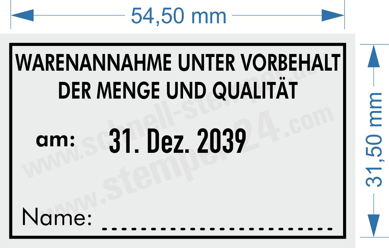 Stempel Warenannahme unter Vorbehalt der Menge und Qualität erhalten am Stempel Warenannahme unter Vorbehalt der Menge und Qualität erhalten am