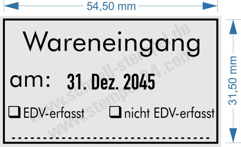 Stempel Wareneingang am EDV erfasst EDV -- nicht erfasst Stempel Wareneingang am EDV erfasst EDV -- nicht erfasst