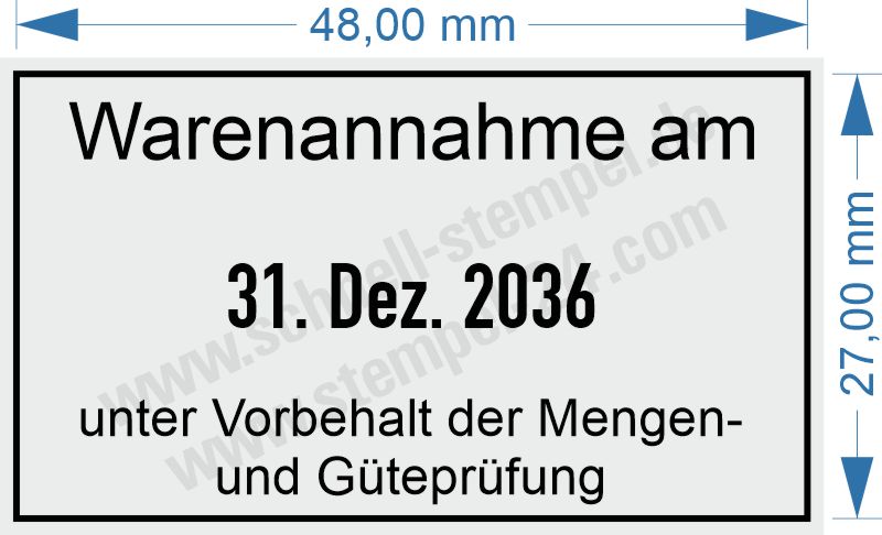 Stempel Warenannahme unter Vorbehalt Mengen und Güteprüfung Stempel Warenannahme unter Vorbehalt Mengen und Güteprüfung