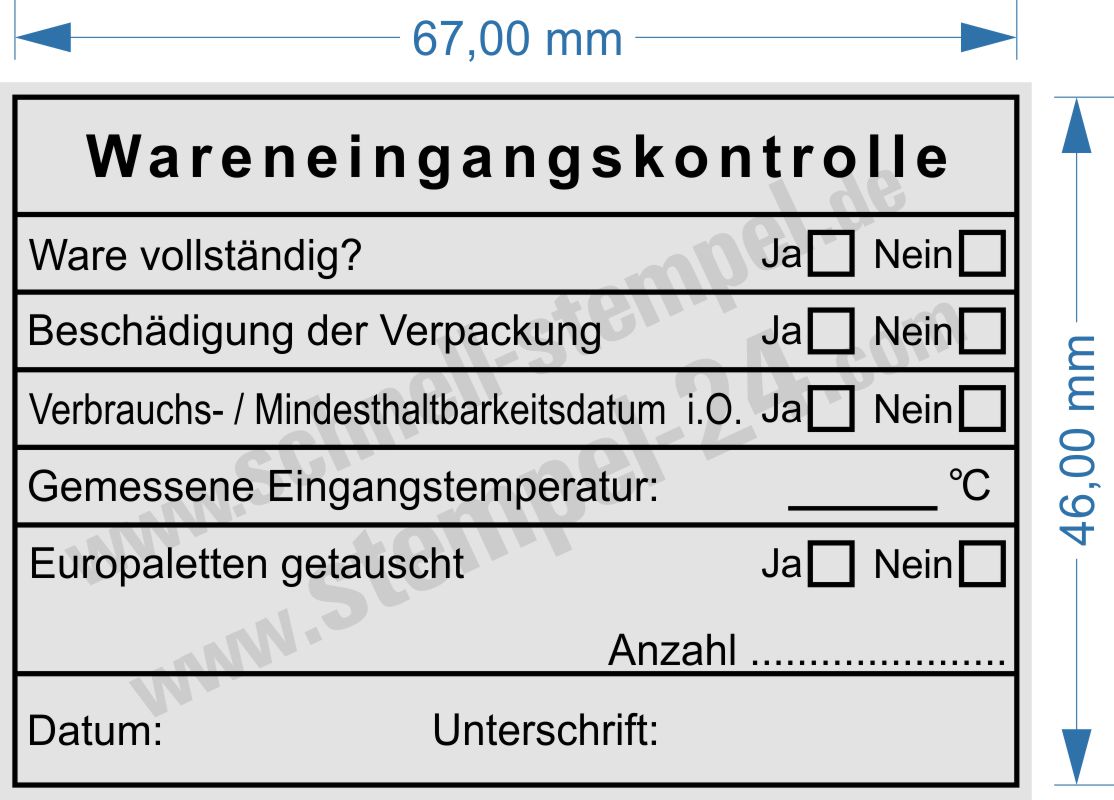 Stempel Wareneingangsprüfung der Gastronomie Haltbarkeit Eingangstemperatur Vollständig Beschädigung Stempel Wareneingangsprüfung der Gastronomie Haltbarkeit Eingangstemperatur Vollständig Beschädigung
