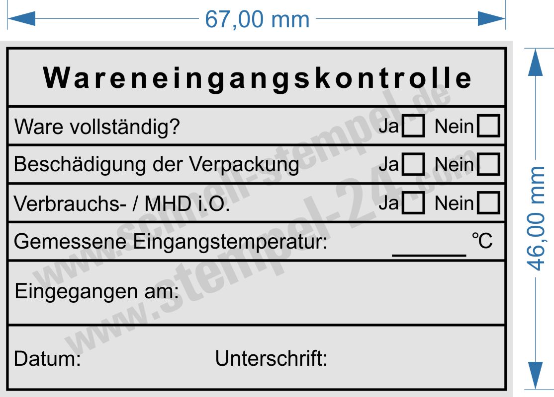 Trodat 5208 Musterabdruck Wareneingangskontrolle Mindesthaltbarkeitsdatum Trodat 5208 Musterabdruck Wareneingangskontrolle Mindesthaltbarkeitsdatum
