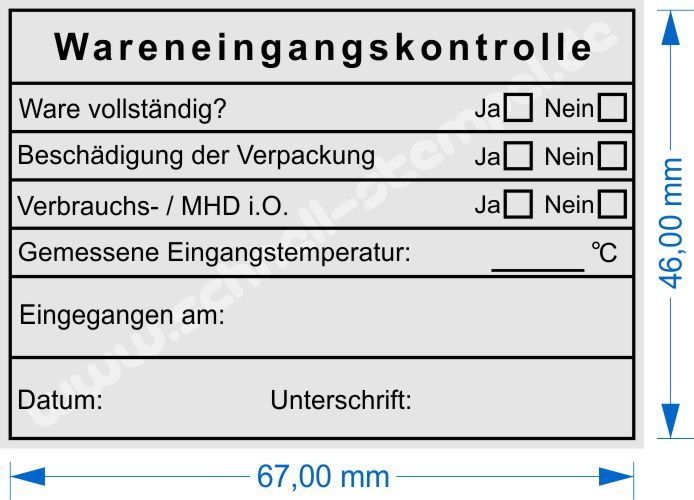 Trodat 5208 Musterabdruck Wareneingangskontrolle Mindesthaltbarkeitsdatum Trodat 5208 Musterabdruck Wareneingangskontrolle Mindesthaltbarkeitsdatum