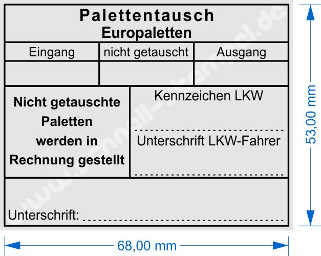 Stempel Euro-Palettentausch Fehlende Paletten in Rechnung gestellt Stempel Euro-Palettentausch Fehlende Paletten in Rechnung gestellt