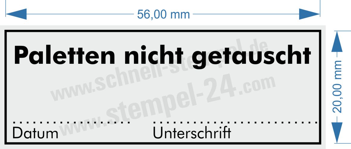 Stempel Paletten nicht getauscht Stempel Paletten nicht getauscht