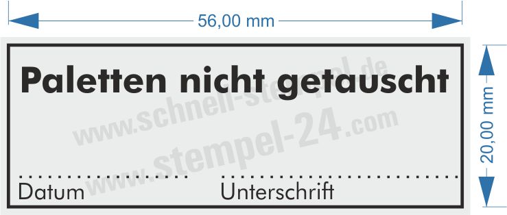 Stempel Paletten nicht getauscht Stempel Paletten nicht getauscht