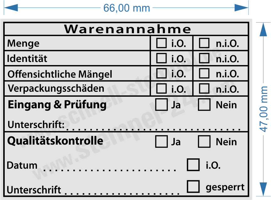 Stempel Warenannahme Eingang Prüfung Qualitätskontrolle Stempel Warenannahme Eingang Prüfung Qualitätskontrolle