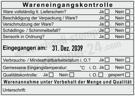 HACCP Stempel Trodat 54120 für Wareneingang, Qualität & Temperaturkontrolle Schwarz