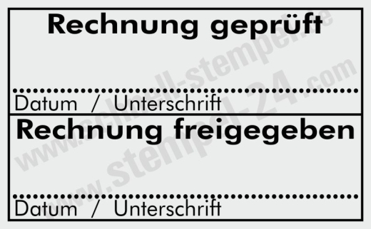 Kontierungsstempel Rechnungsprüfung Buchenholz |40×25 mm Schwarz