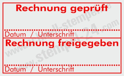 Kontierungsstempel Rechnungsprüfung Buchenholz |40×25 mm Rot