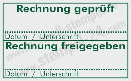 Kontierungsstempel Rechnungsprüfung Buchenholz |40×25 mm Grün