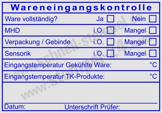 HACCP‑Stempel & Wareneingangskontrolle – Zuverlässige Dokumentation für Lebensmittelbetriebe | 5208