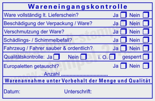 Kontrollstempel für Wareneingang Qualitätskontrolle und Logistik | 5211