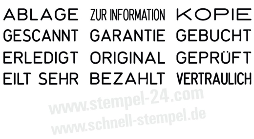 Trodat Printy 4822 B Wortbandstempel – 12 Standardtexte