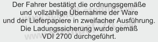 Stempel Ladungssicherung VDI 2700 | Schwarz