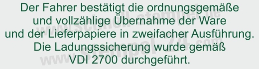 Stempel Ladungssicherung VDI 2700 | Grün
