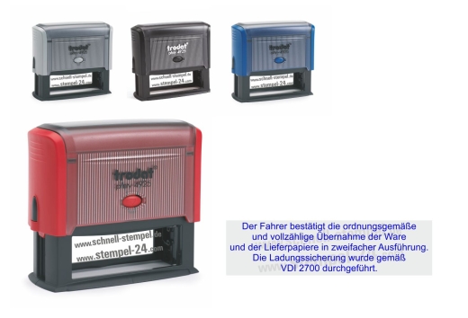 Stempel Ladungssicherung VDI 2700 | Blau