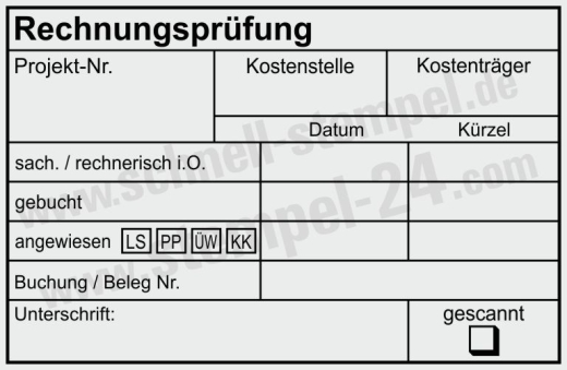 Kontierungsstempel – Projektnummer | Kostenstelle | Kostenträger | Individueller Textstempel | Schwarz
