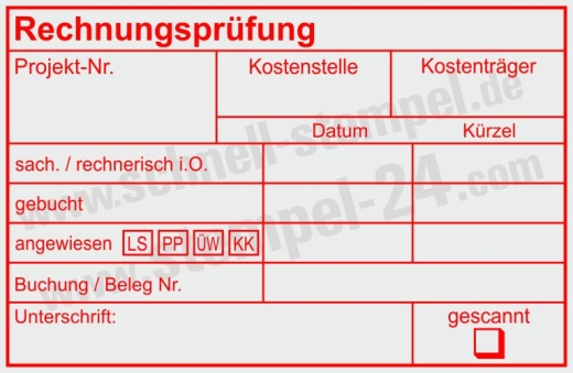 Kontierungsstempel – Projektnummer | Kostenstelle | Kostenträger | Individueller Textstempel | Rot