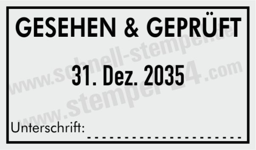 Gesehen & Geprüft Stempel – Individueller Prüfstempel für Büro, Verwaltung und Qualitätskontrolle Schwarz