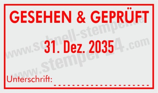 Gesehen & Geprüft Stempel – Individueller Prüfstempel für Büro, Verwaltung und Qualitätskontrolle Rot