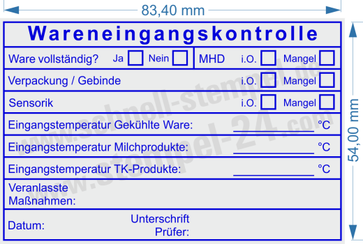 HACCP Wareneingangskontrolle Stempel – MHD Sensorik & Eingangstemperatur | 5211