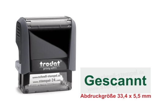Stempel „Gescannt“ – Grün