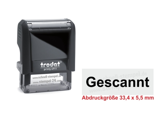 Stempel „Gescannt“ – Schwarz