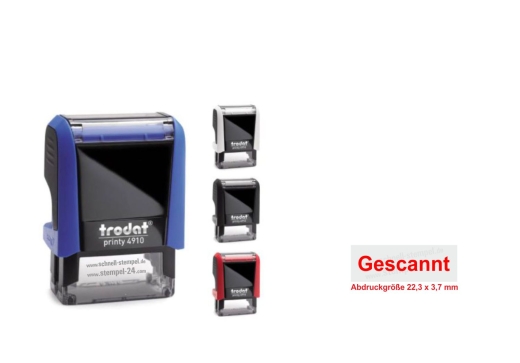 Stempel „Gescannt“ – Rot