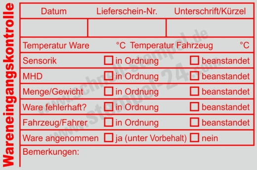 Wareneingangskontrolle – MHD & Temperatur | Trodat 5211 Rot