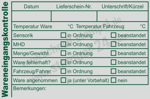 Wareneingangskontrolle – MHD & Temperatur | Trodat 5211 Grün