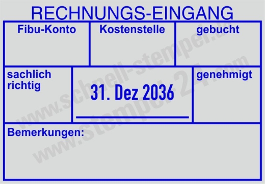 Rechnungseingang Stempel Fibu-Konto Gebucht Genehmigt | 5480