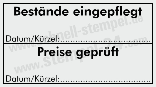 Printer 40 Selbstfärbestempel „Bestände – Preise – Geprüft“ – Stempel für Lager, Büro und Inventur Schwarz