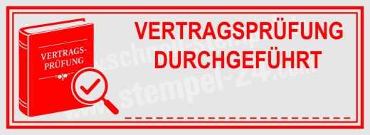 Stempel Vertragsprüfung Durchgeführt | Rot