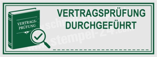 Stempel Vertragsprüfung Durchgeführt | Grün