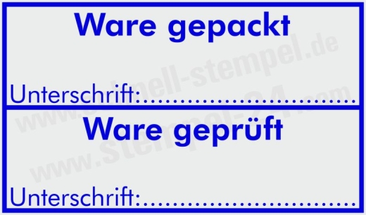 Stempel Ware gepackt - Ware geprüft | 5200