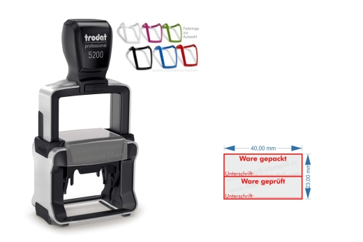Trodat Professional 5200 – Stempel Ware gepackt / Ware geprüft Rot
