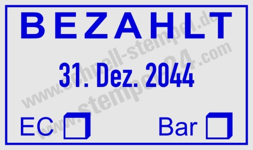 Bezahlt Stempel mit Datum verstellbar | 5430