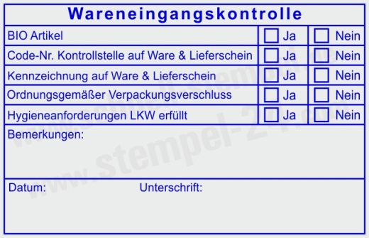 Stempel Warenkontrolle HACCP nach Grundsätzen und Hygieneanforderungen | 5211