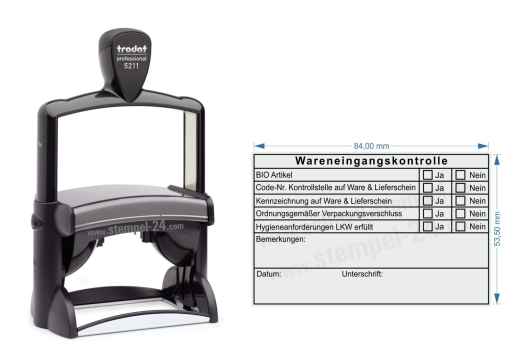 Selbstfärbestempel Trodat 5211 mit HACCP Hygieneanforderungen Farbe Schwarz