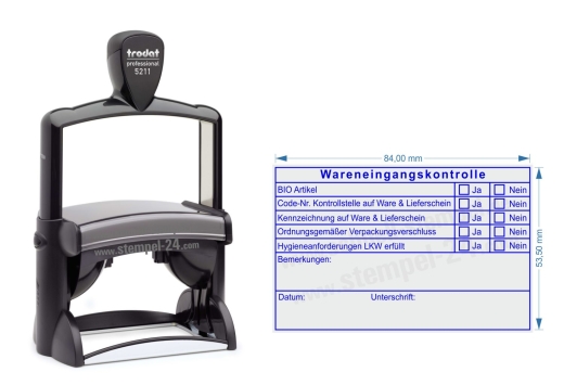 Trodat Stempel Warenkontrolle nach HACCP Grundsätzen Farbe Blau
