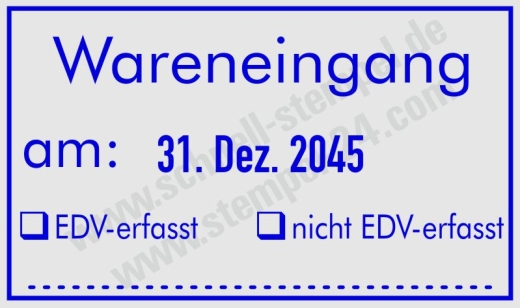 Stempel Wareneingang am EDV erfasst EDV nicht erfasst | 5460