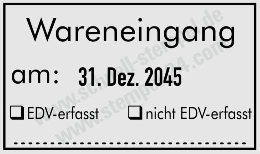 Stempel Wareneingang am EDV erfasst EDV -- nicht erfasst Schwarz