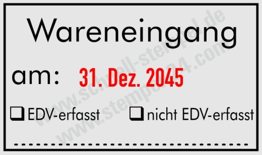 Stempel Wareneingang am EDV erfasst EDV -- nicht erfasst Schwarz / Rot