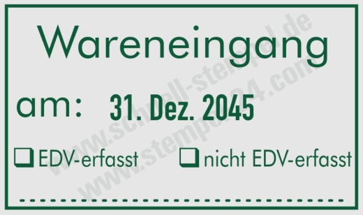 Stempel Wareneingang am EDV erfasst EDV -- nicht erfasst Grün